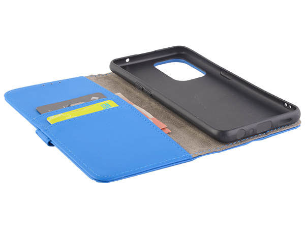 Synthetic Leather Wallet Case with Stand for OPPO A94 5G - Blue