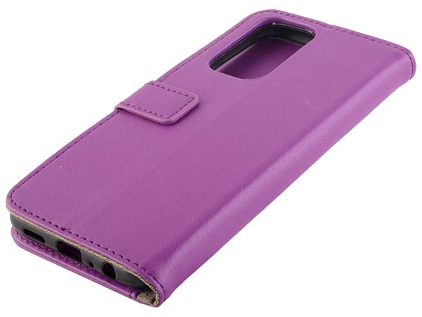 Synthetic Leather Wallet Case with Stand for OPPO A94 5G - Purple Leather Wallet Case