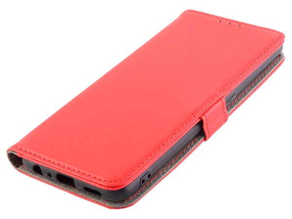 Synthetic Leather Wallet Case with Stand for OPPO A94 5G - Red
