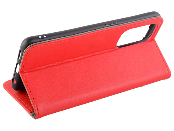 Synthetic Leather Wallet Case with Stand for OPPO A94 5G - Red