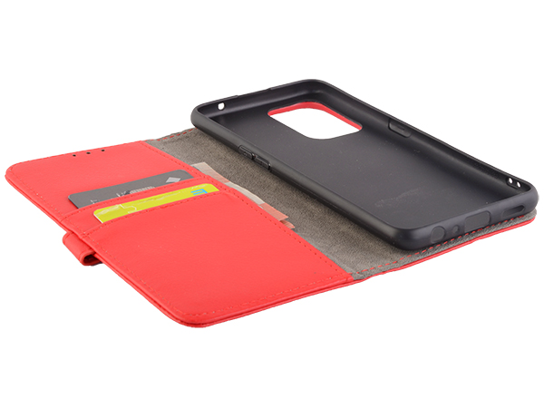 Synthetic Leather Wallet Case with Stand for OPPO A94 5G - Red
