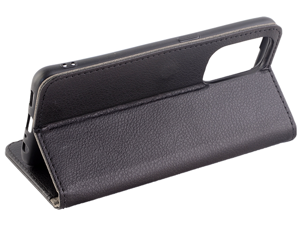 Synthetic Leather Wallet Case with Stand for OPPO A94 5G - Black