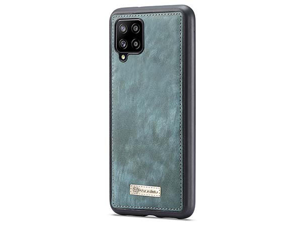 CaseMe 2-in-1 Synthetic Leather Wallet Case for Samsung Galaxy A12 - Teal/Ash