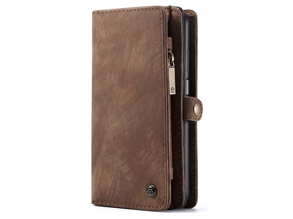 CaseMe 2-in-1 Synthetic Leather Wallet Case for Samsung Galaxy A32 5G - Beige/Tan Leather Wallet Case