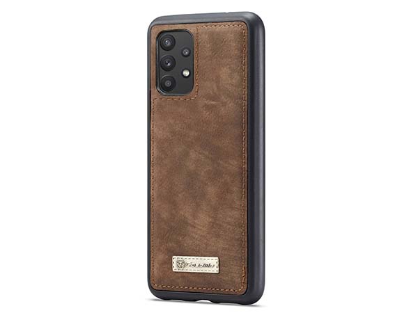 CaseMe 2-in-1 Synthetic Leather Wallet Case for Samsung Galaxy A32 5G - Beige/Tan