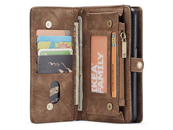 CaseMe 2-in-1 Synthetic Leather Wallet Case for Samsung Galaxy A32 5G - Beige/Tan