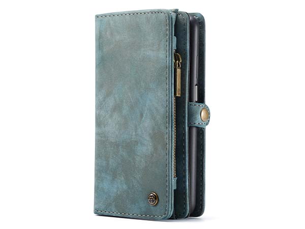 CaseMe 2-in-1 Synthetic Leather Wallet Case for Samsung Galaxy A32 5G - Teal/Ash Leather Wallet Case