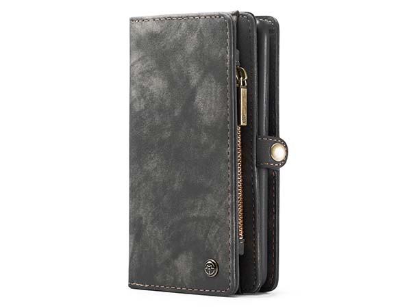 CaseMe 2-in-1 Synthetic Leather Wallet Case for Samsung Galaxy A52s/A52 - Khaki/Grey