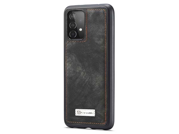 CaseMe 2-in-1 Synthetic Leather Wallet Case for Samsung Galaxy A52s/A52 - Khaki/Grey