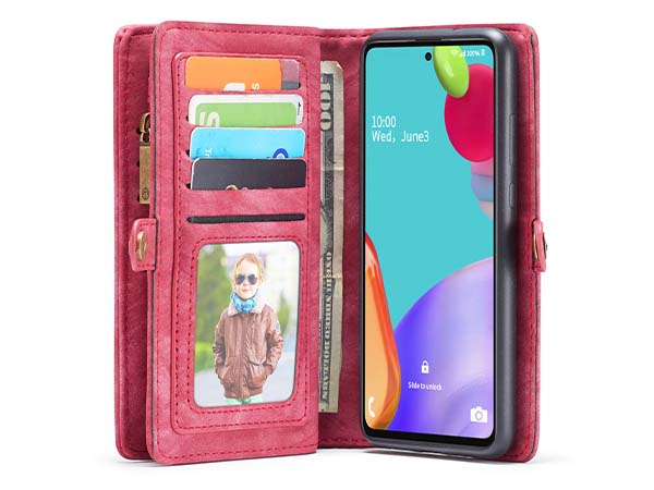 CaseMe 2-in-1 Synthetic Leather Wallet Case for Samsung Galaxy A52s/A52 - Pink/Blush