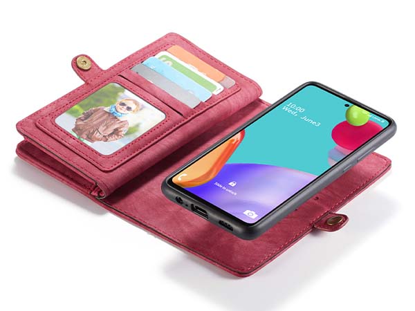 CaseMe 2-in-1 Synthetic Leather Wallet Case for Samsung Galaxy A52s/A52 - Pink/Blush