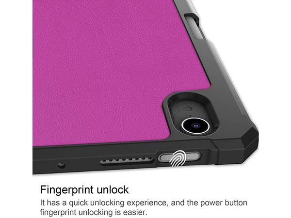 Slim Synthetic Leather Case with Stand and Pen Holder for the iPad mini 6 (2021) - Purple