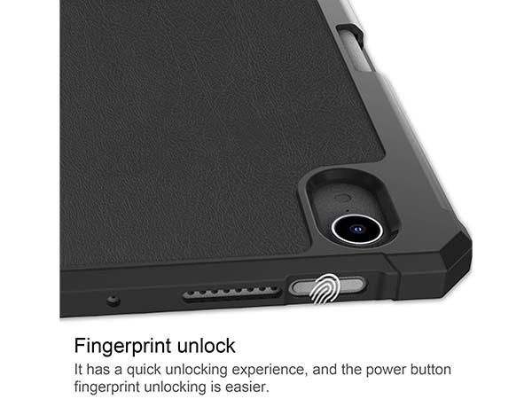 Slim Synthetic Leather Case with Stand and Pen Holder for the iPad mini 6 (2021) - Black