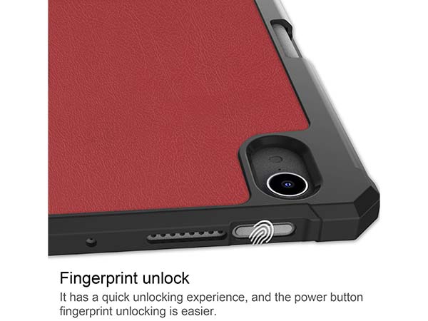 Slim Synthetic Leather Case with Stand and Pen Holder for the iPad mini 6 (2021) - Burgundy