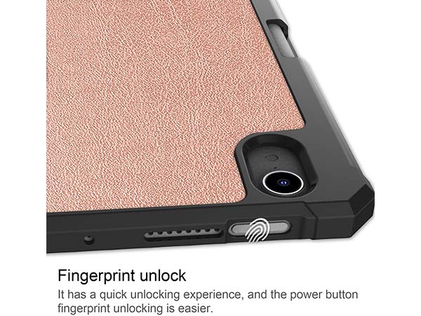 Slim Synthetic Leather Case with Stand and Pen Holder for the iPad mini 6 (2021) - Rose Gold