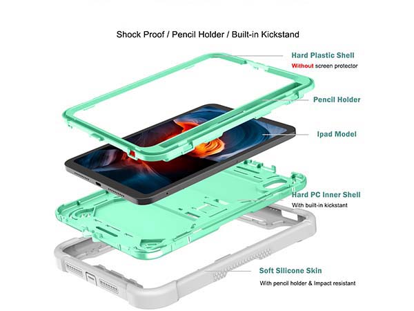 Impact Case for Apple iPad Mini 6 (2021) - Mint/Grey