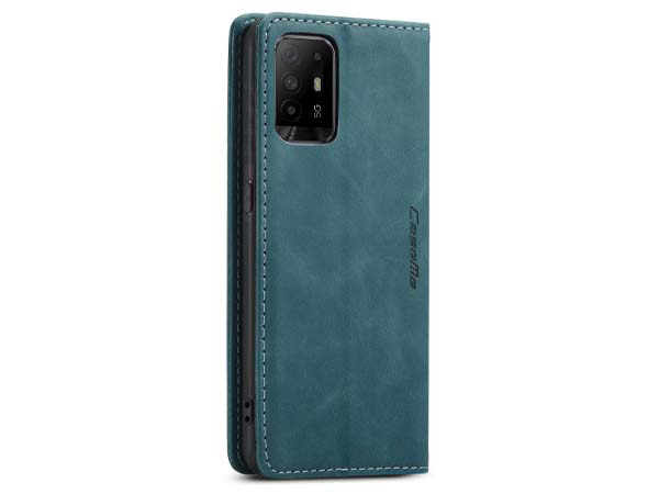 CaseMe Slim Synthetic Leather Wallet Case with Stand for OPPO A94 5G - Teal