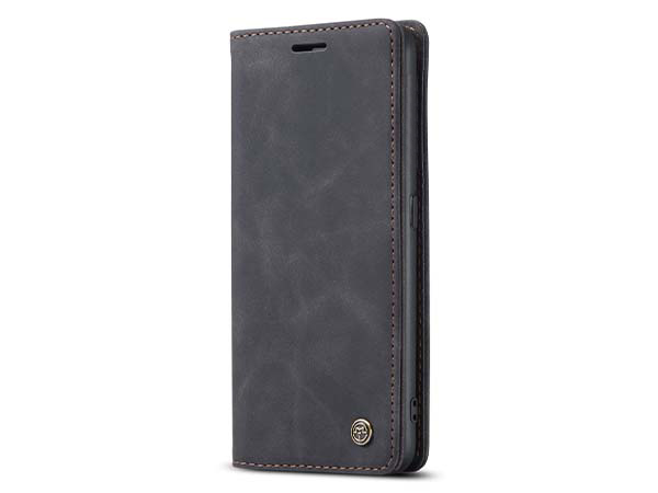 CaseMe Slim Synthetic Leather Wallet Case with Stand for OPPO A94 5G - Charcoal Leather Wallet Case