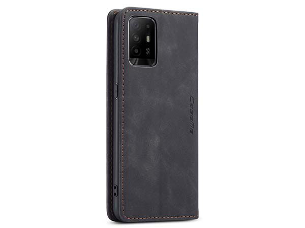 CaseMe Slim Synthetic Leather Wallet Case with Stand for OPPO A94 5G - Charcoal