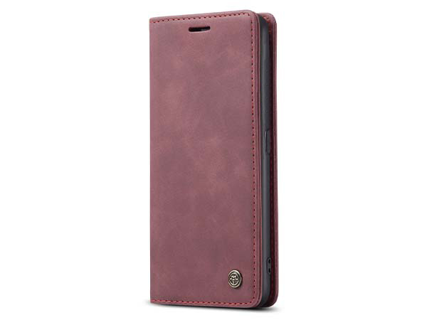 CaseMe Slim Synthetic Leather Wallet Case with Stand for OPPO A94 5G - Burgundy Leather Wallet Case