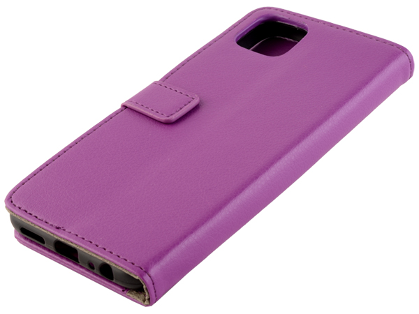 Synthetic Leather Wallet Case with Stand for Motorola Moto G50 5G - Purple Leather Wallet Case