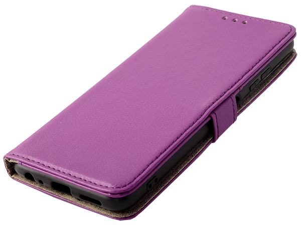 Synthetic Leather Wallet Case with Stand for Samsung Galaxy A22 5G - Purple