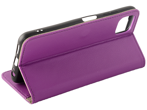 Synthetic Leather Wallet Case with Stand for Samsung Galaxy A22 5G - Purple
