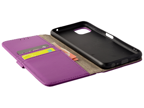 Synthetic Leather Wallet Case with Stand for Samsung Galaxy A22 5G - Purple