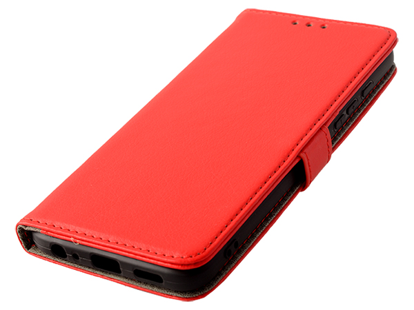 Synthetic Leather Wallet Case with Stand for Motorola Moto G50 5G - Red