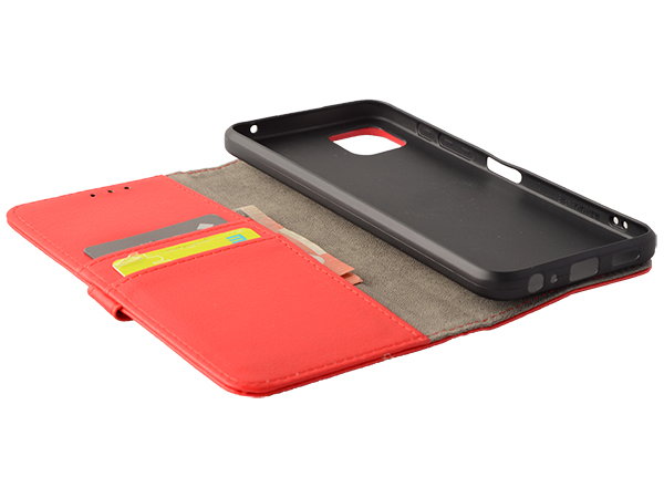 Synthetic Leather Wallet Case with Stand for Motorola Moto G50 5G - Red