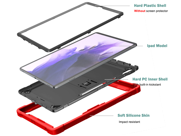 Impact Case for the Samsung Galaxy Tab S7+ - Red/Black