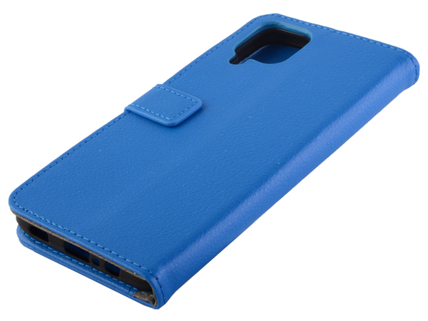 Synthetic Leather Wallet Case with Stand for Samsung Galaxy A22 4G - Blue Leather Wallet Case