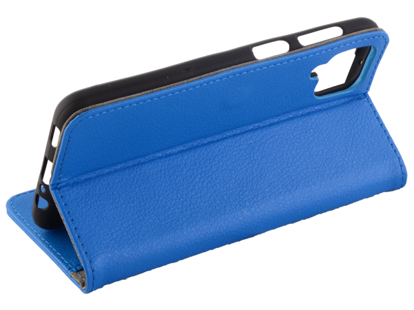 Synthetic Leather Wallet Case with Stand for Samsung Galaxy A22 4G - Blue