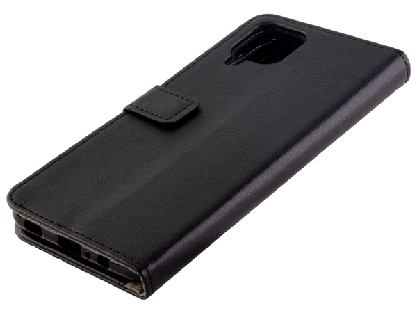 Synthetic Leather Wallet Case with Stand for Samsung Galaxy A22 4G - Black Leather Wallet Case