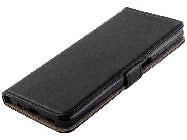 Synthetic Leather Wallet Case with Stand for Samsung Galaxy A22 4G - Black
