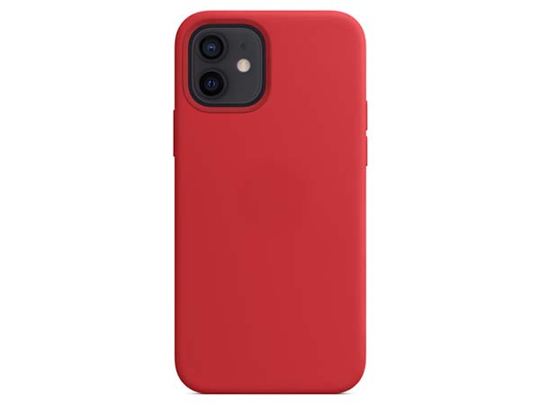 Silicone Case for Apple iPhone 12 - Red Soft Cover