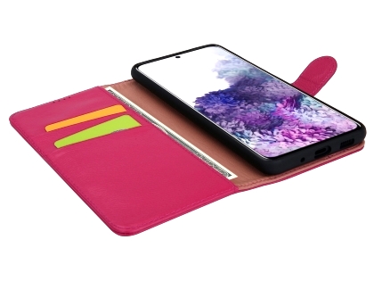 Premium Leather Wallet Case for Samsung Galaxy S20 - Pink