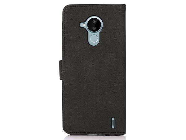 Khazneh Retro Synthetic Leather Wallet Case with Stand for Nokia C30 - Charcoal