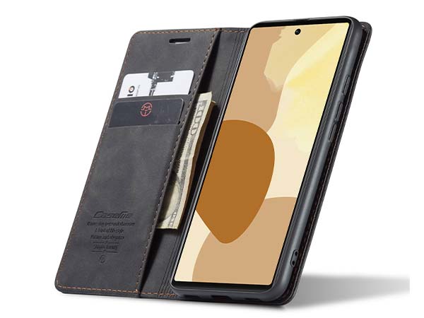 CaseMe Slim Synthetic Leather Wallet Case with Stand for Google Pixel 6 - Charcoal