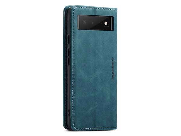 CaseMe Slim Synthetic Leather Wallet Case with Stand for Google Pixel 6 - Teal