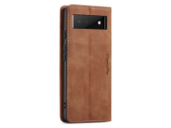CaseMe Slim Synthetic Leather Wallet Case with Stand for Google Pixel 6 Pro - Tan