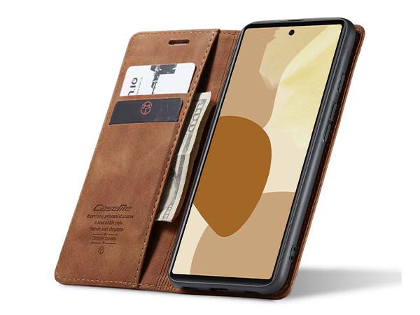 CaseMe Slim Synthetic Leather Wallet Case with Stand for Google Pixel 6 Pro - Tan