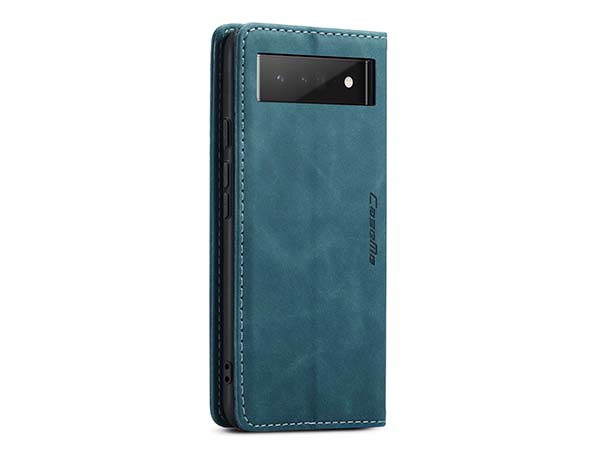 CaseMe Slim Synthetic Leather Wallet Case with Stand for Google Pixel 6 Pro - Teal