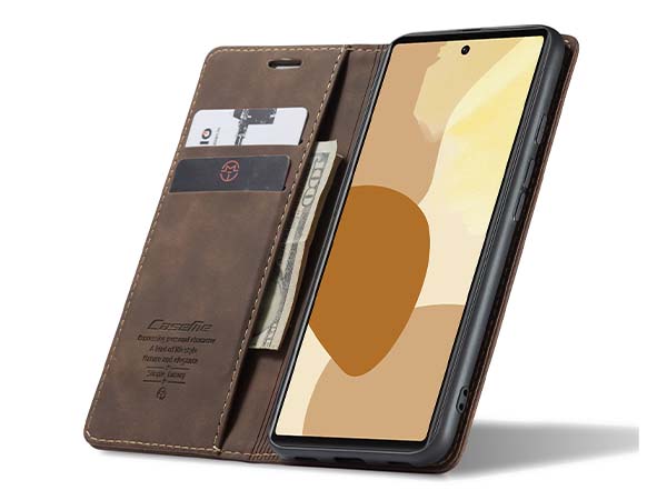 CaseMe Slim Synthetic Leather Wallet Case with Stand for Google Pixel 6 Pro - Chocolate