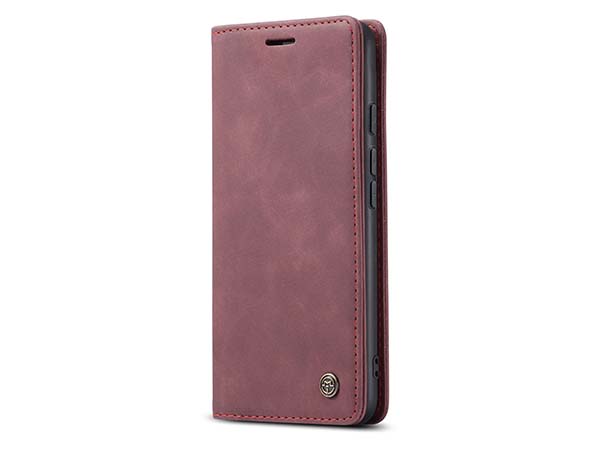 CaseMe Slim Synthetic Leather Wallet Case with Stand for Google Pixel 6 Pro - Burgundy Leather Wallet Case