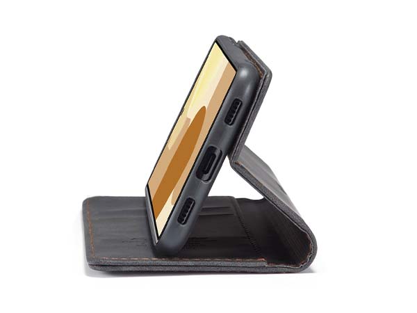 CaseMe Slim Synthetic Leather Wallet Case with Stand for Google Pixel 6 Pro - Charcoal