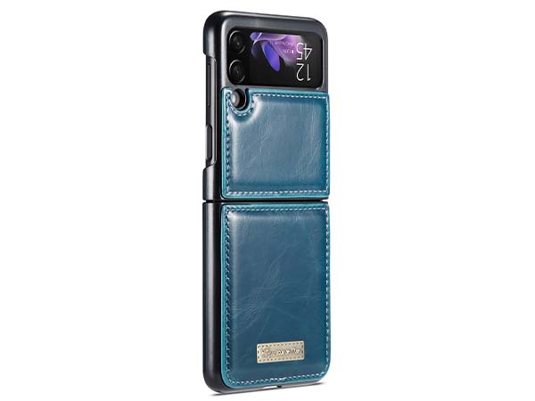 CaseMe Slim Synthetic Leather Case with Stand for Samsung Galaxy Z Flip3 5G - Teal