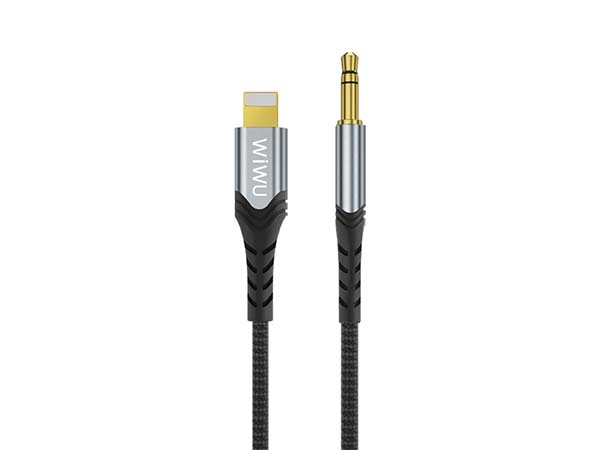 WiWU AUX Stereo Cable 3.5mm to Lightning YP02 - Black Lightning