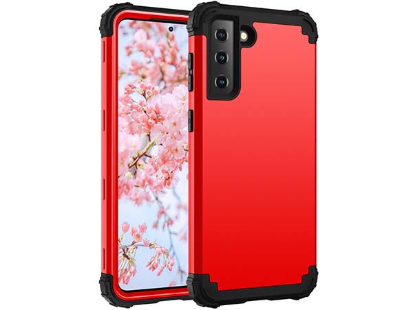 Defender Case for the Samsung Galaxy S21 FE - Red Impact Case