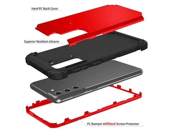 Defender Case for the Samsung Galaxy S21 FE - Red